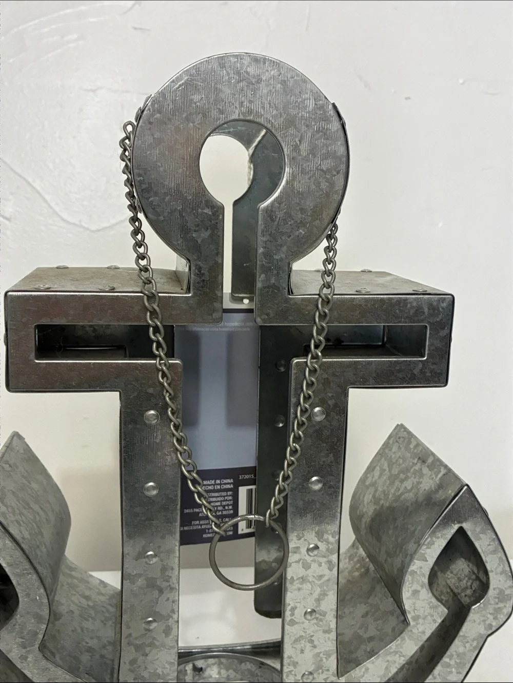 Galvanized Metal Anchor Wall Decor - Silver Anchor Accent